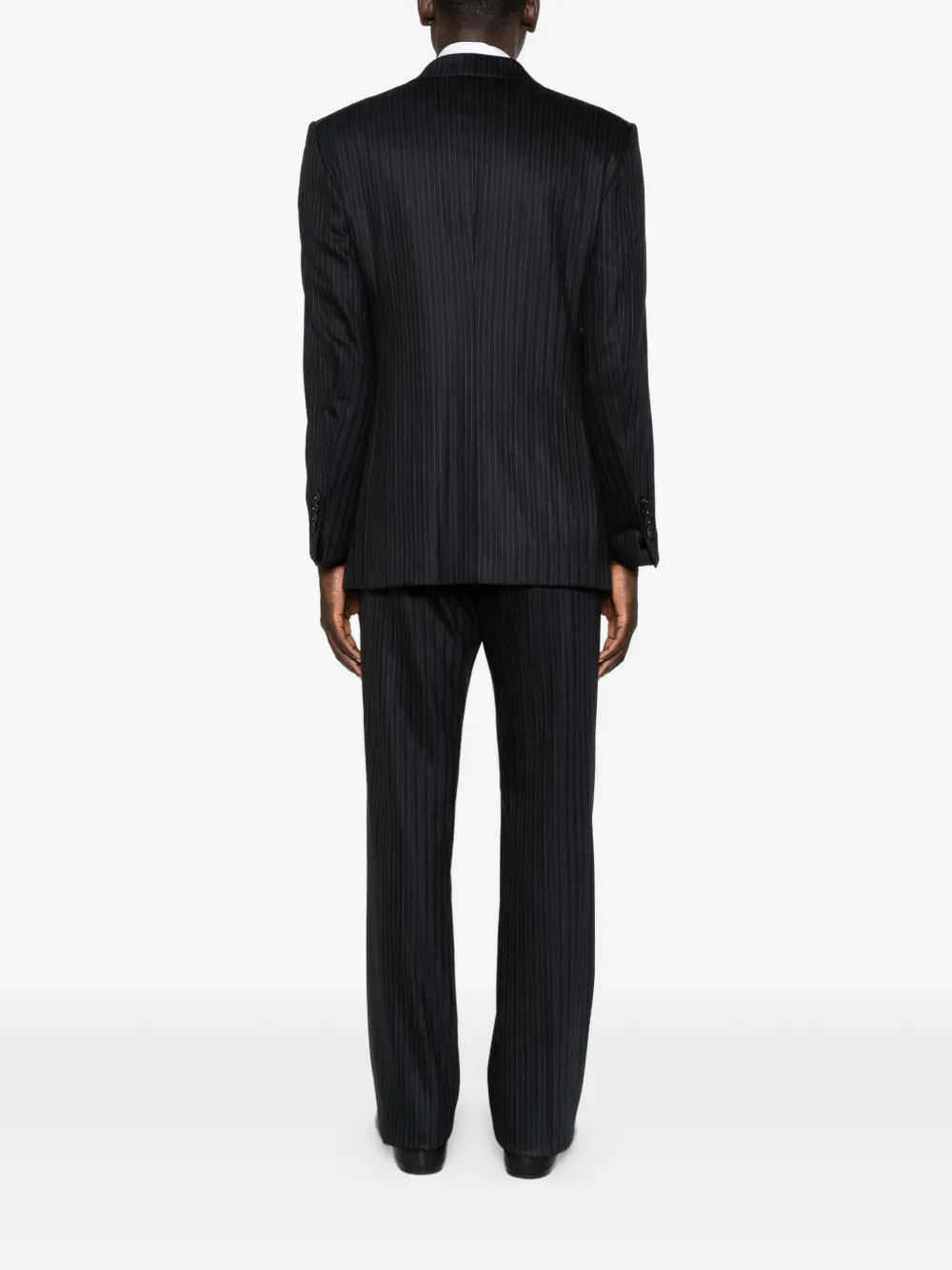 TOM FORD pinstriped double-breasted suit Blauw