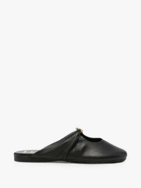 LOEWE ruched logo-plaque sandals