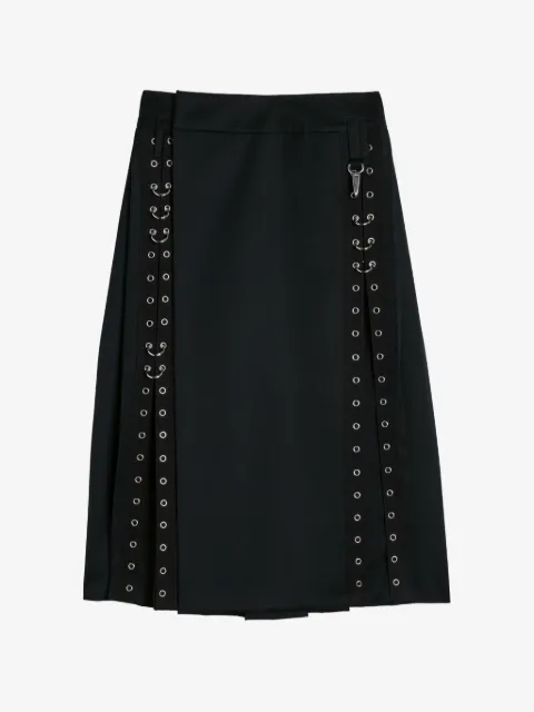 Simone Rocha falda midi con diseño plisado y ojales