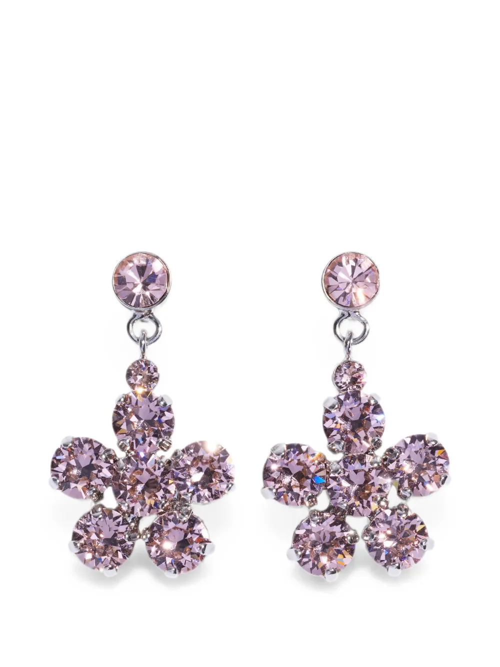 Simone Rocha Orecchini a cerchio Daisy con cristalli - Argento