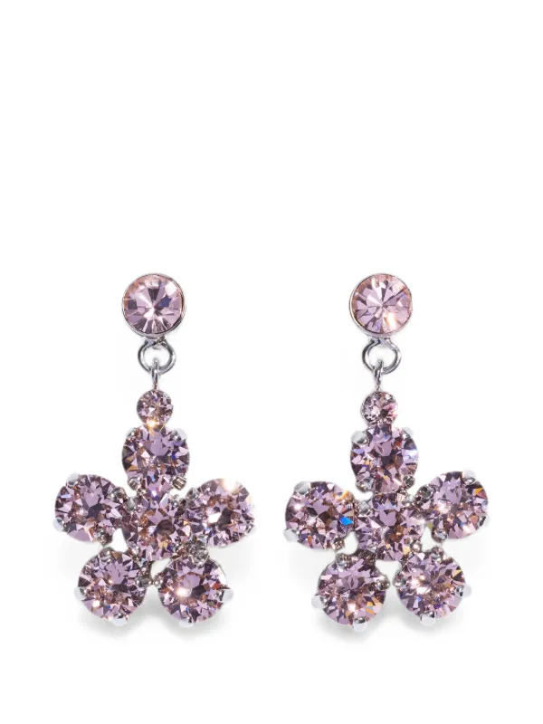 Simone Rocha Daisy Crystal-embellished Drop Earrings in Silver