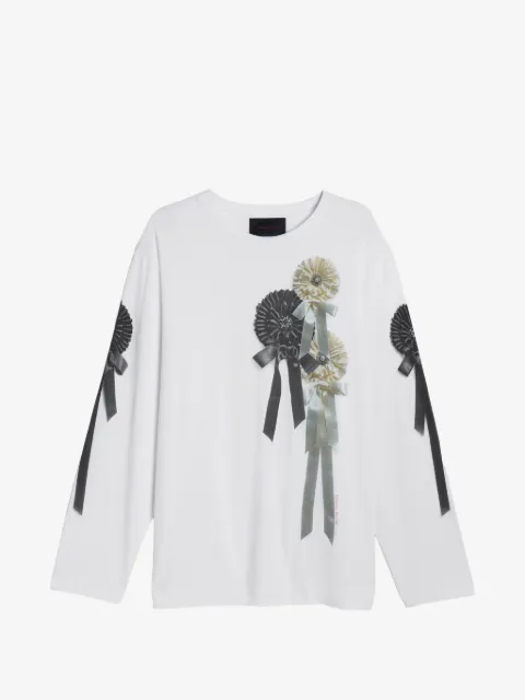 Simone Rocha playera manga larga con estampado de roseta