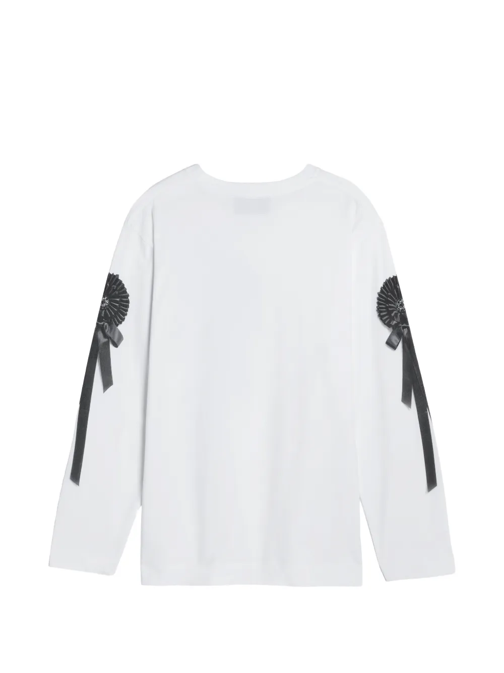 Simone Rocha T-shirt met rozet-print en lange mouwen Wit