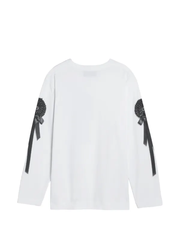 Simone Rocha rosette-print long-sleeve T-shirt | White | FARFETCH