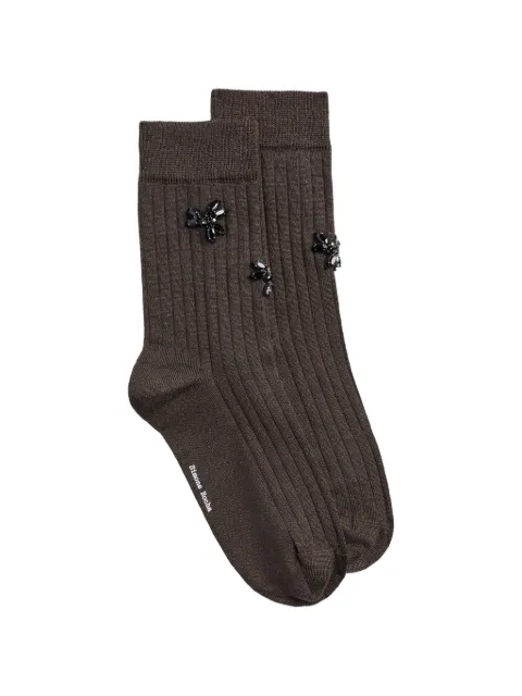 Simone Rocha crystal-embellished ribbed socks
