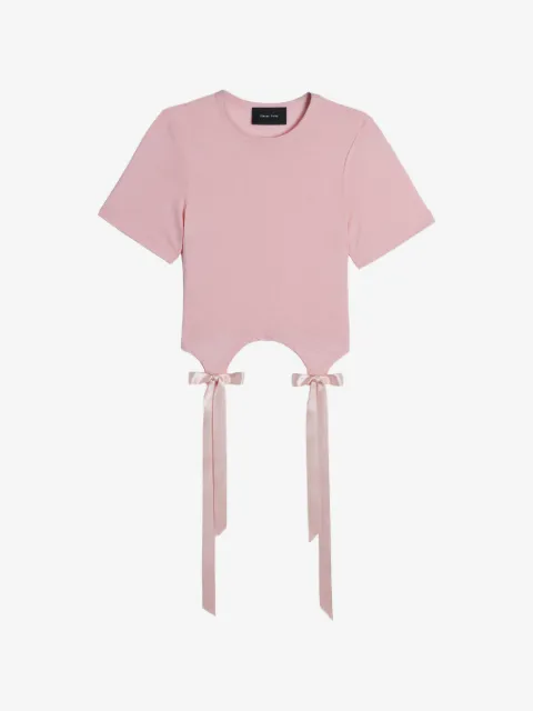Simone Rocha playera con aberturas y detalle de moño
