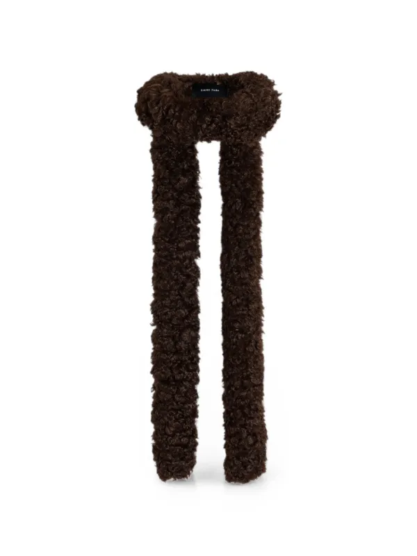 Simone Rocha Faux-fur Skinny Scarf in Brown