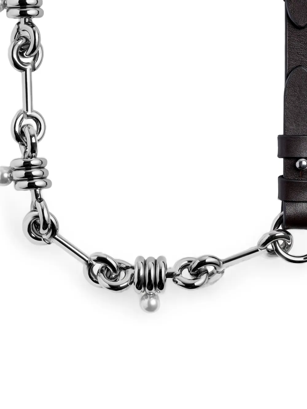 Simone Rocha Bridle portemonnee met parel en schakelketting Zilver