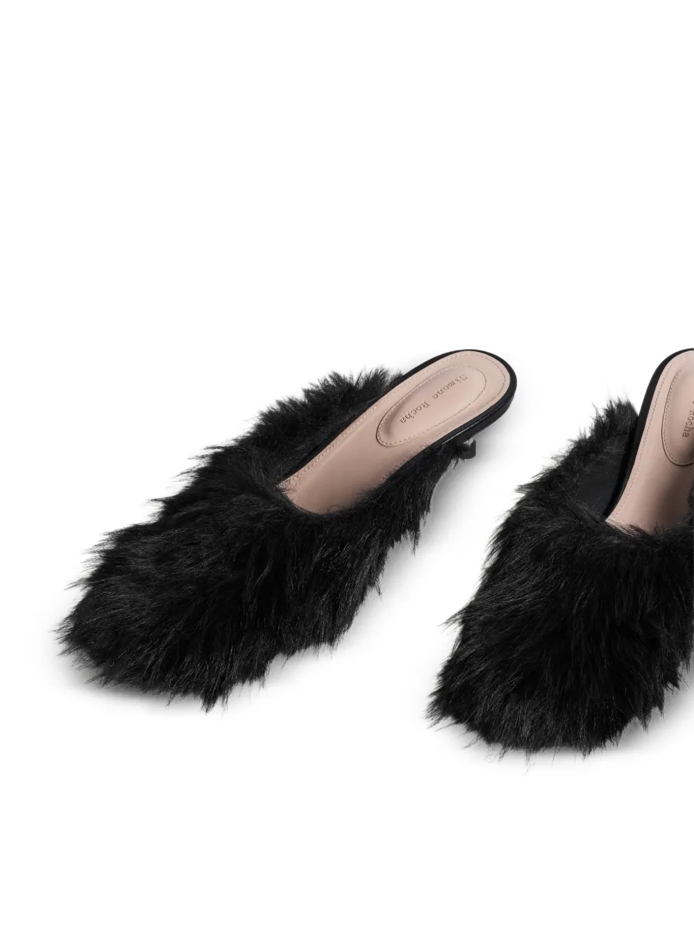 Simone Rocha Stiletto Faux-fur Mules in Black, view 2