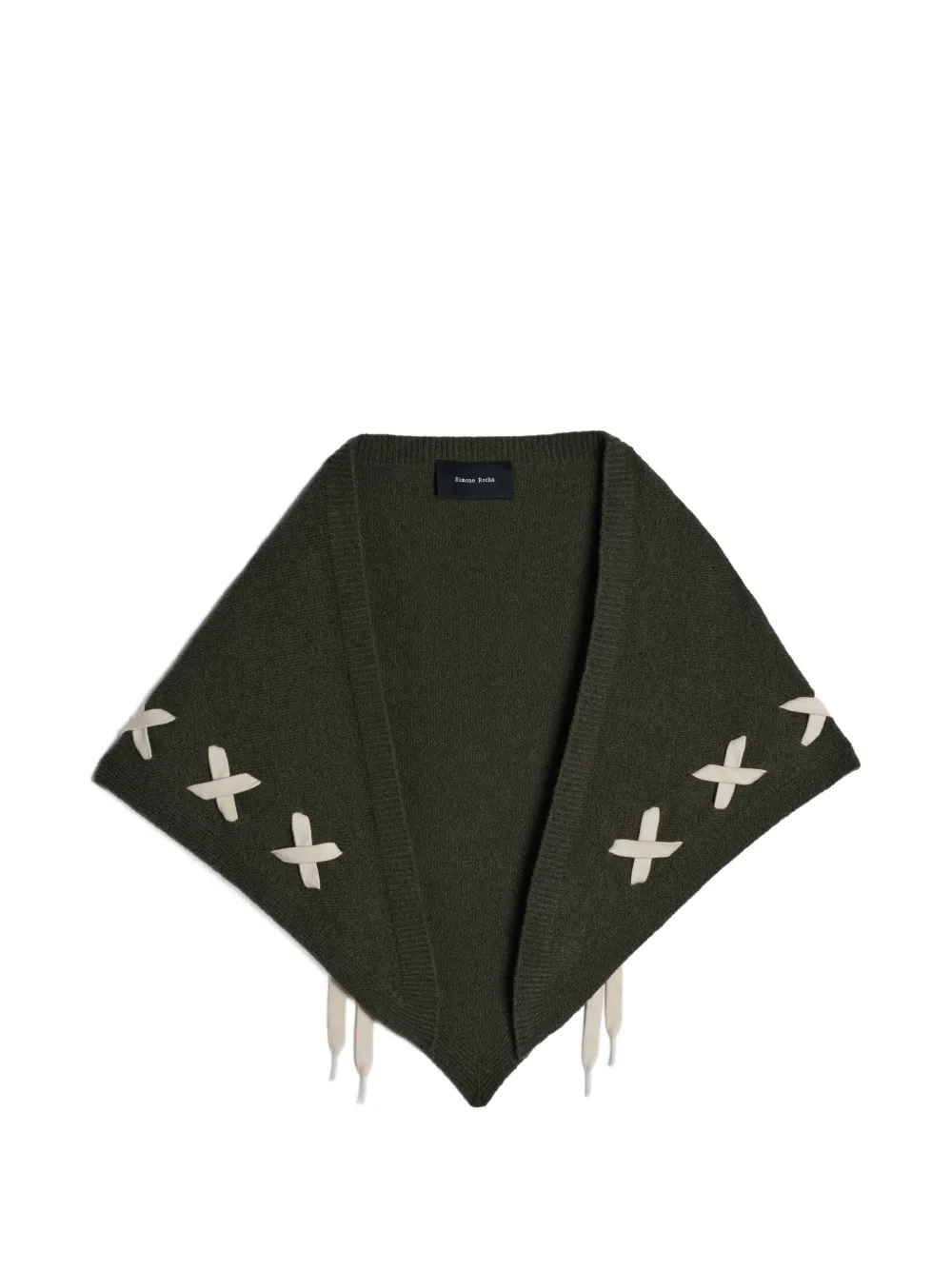 Simone Rocha lace-up neckerchief - Verde