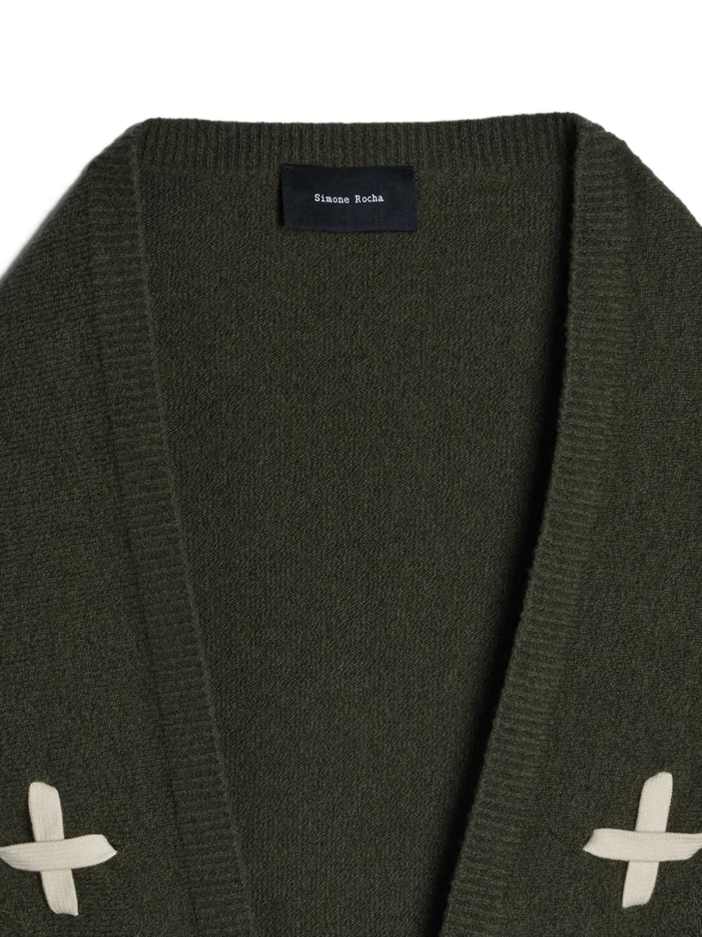 Simone Rocha Halsdoek met vetersluiting Groen