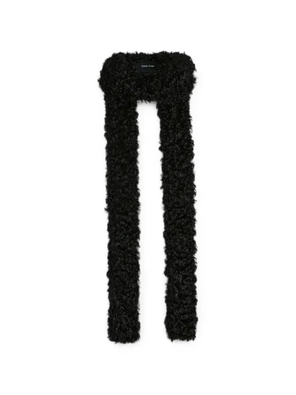 Simone Rocha Skinny Faux-fur Scarf in Black