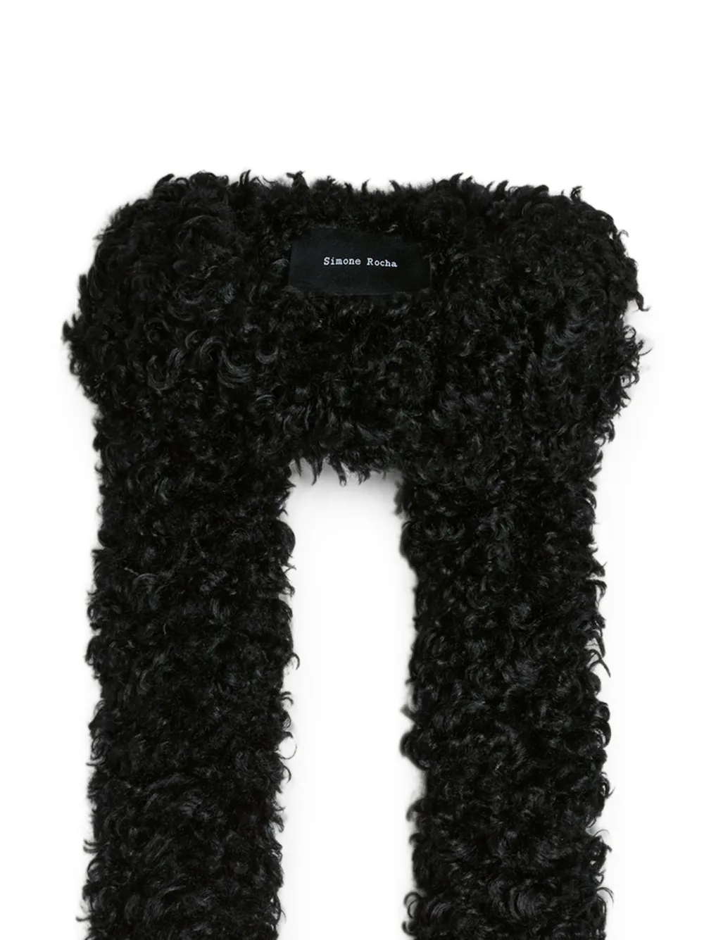 Simone Rocha Skinny Faux-fur Scarf in Black, view 2