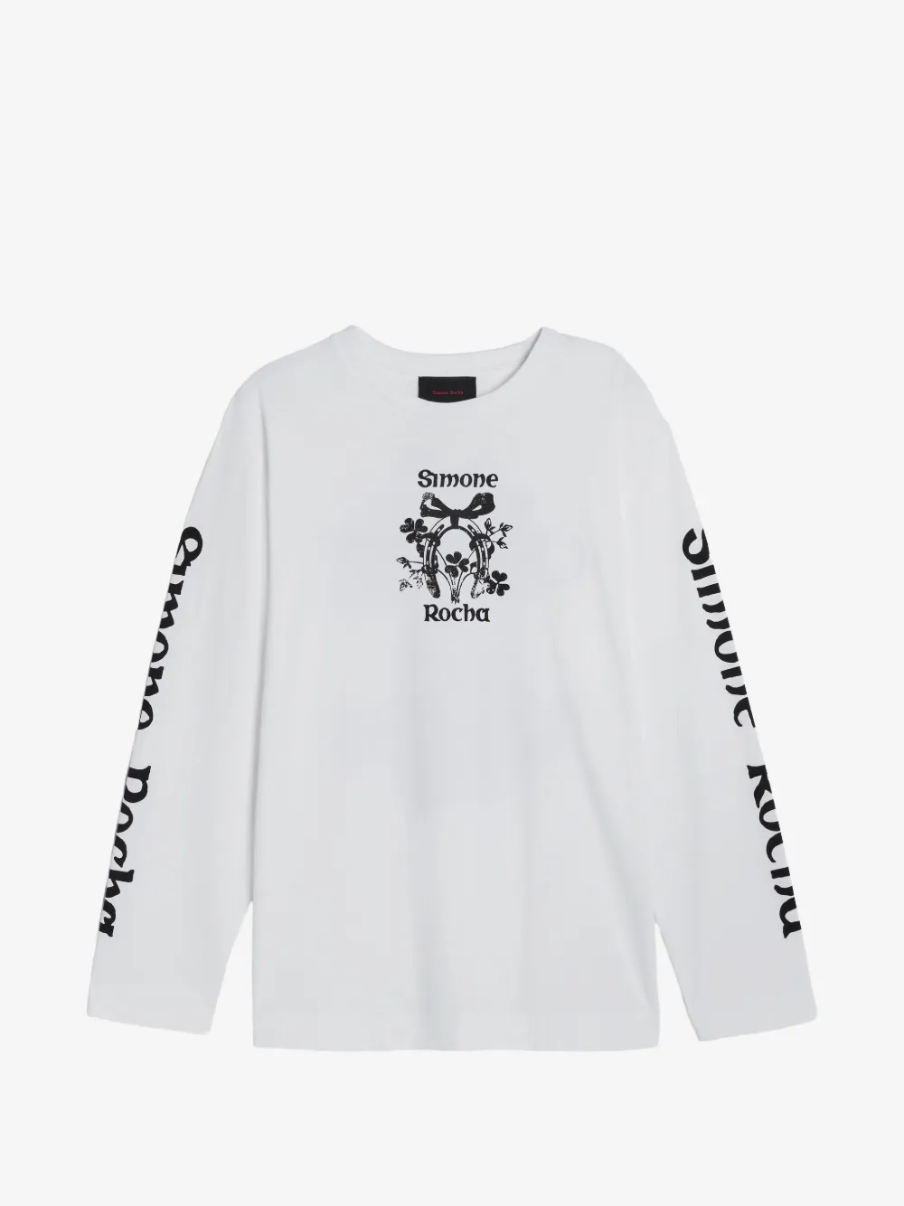 Simone Rocha graphic-print long-sleeve T-shirt | White | Image 1