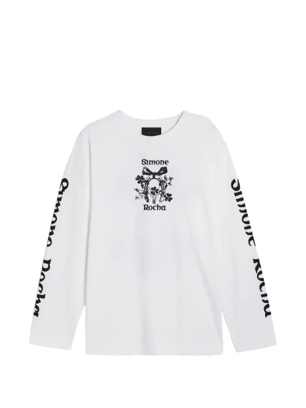 シモーネロシャ　 Tシャツ Simone Rocha グラフィック ロングTシャツ | ホワイト | FARFETCH JP