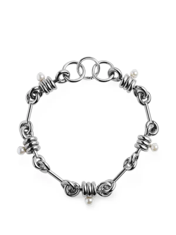 Simone Rocha Stacked-link Pearl Necklace in Silver