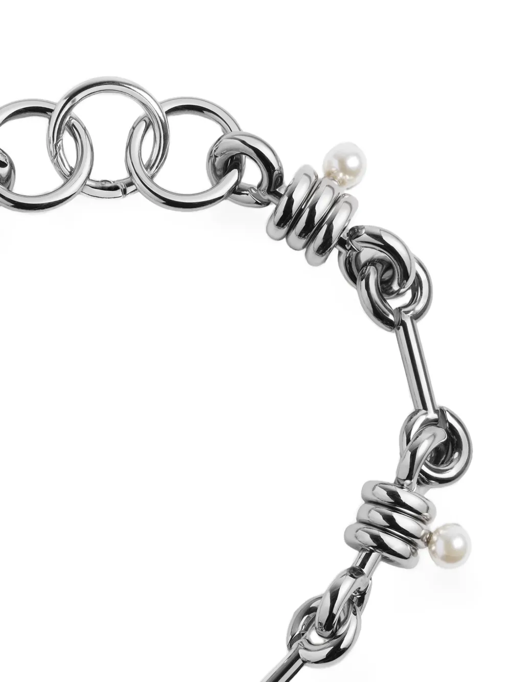 Simone Rocha Stacked-link Pearl Necklace in Silver, view 2
