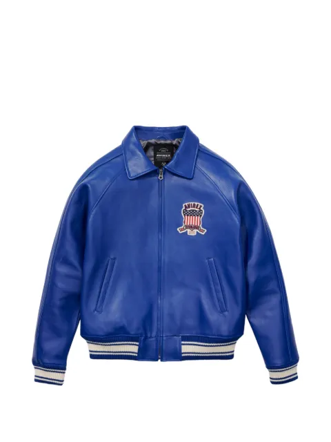 OUR LEGACY logo-patch leather jacket