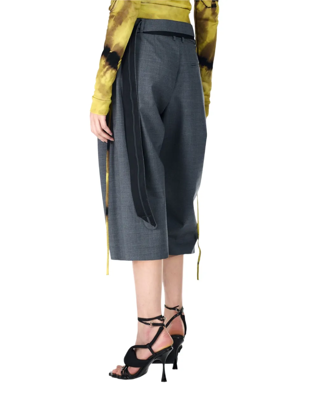 Ottolinger Asymmetrische shorts met bandjes Grijs