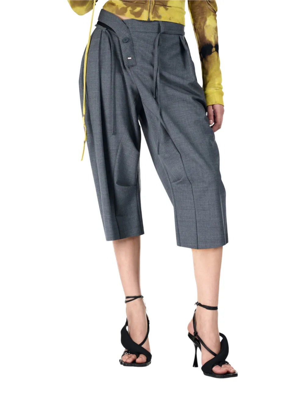Ottolinger Asymmetrische shorts met bandjes Grijs
