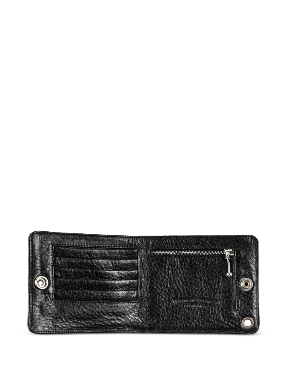 CHROME HEARTS プレーンウォレット　バーガンディ Chrome Hearts grainy-leather Wallet | Black | FARFETCH