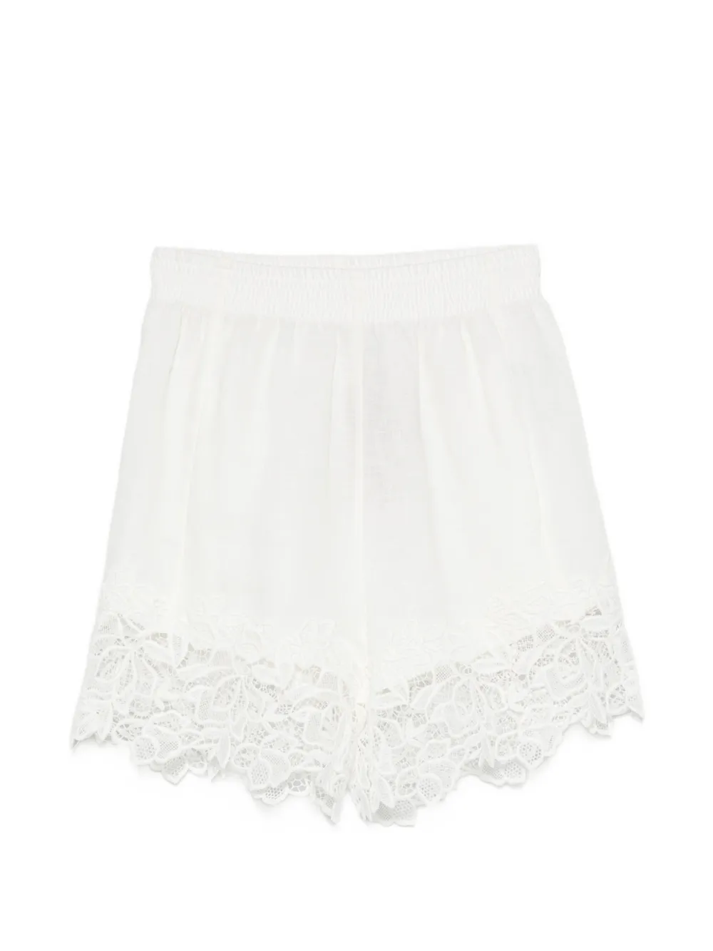 Ermanno Scervino lace-trim linen shorts - Bianco