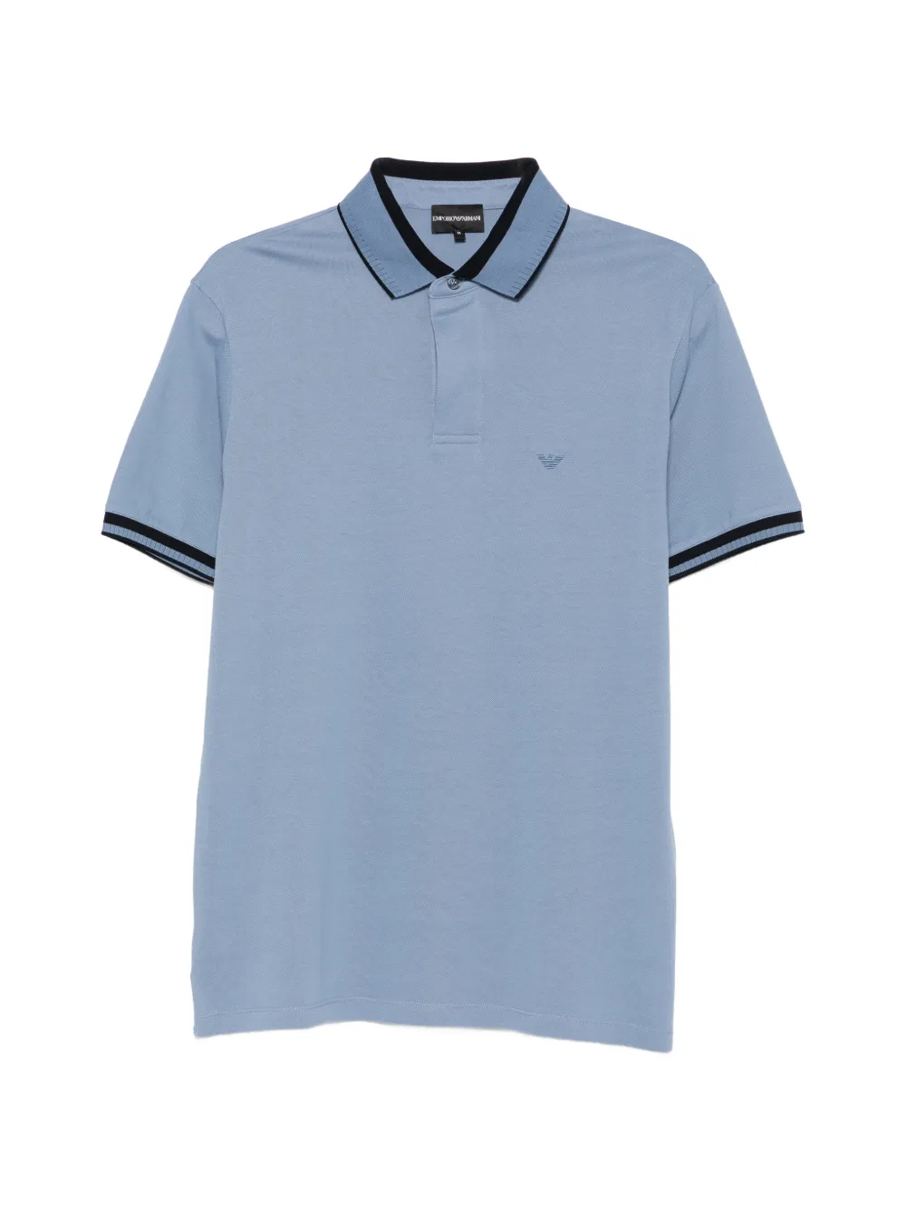 Emporio Armani logo-embroidered polo shirt - Blau