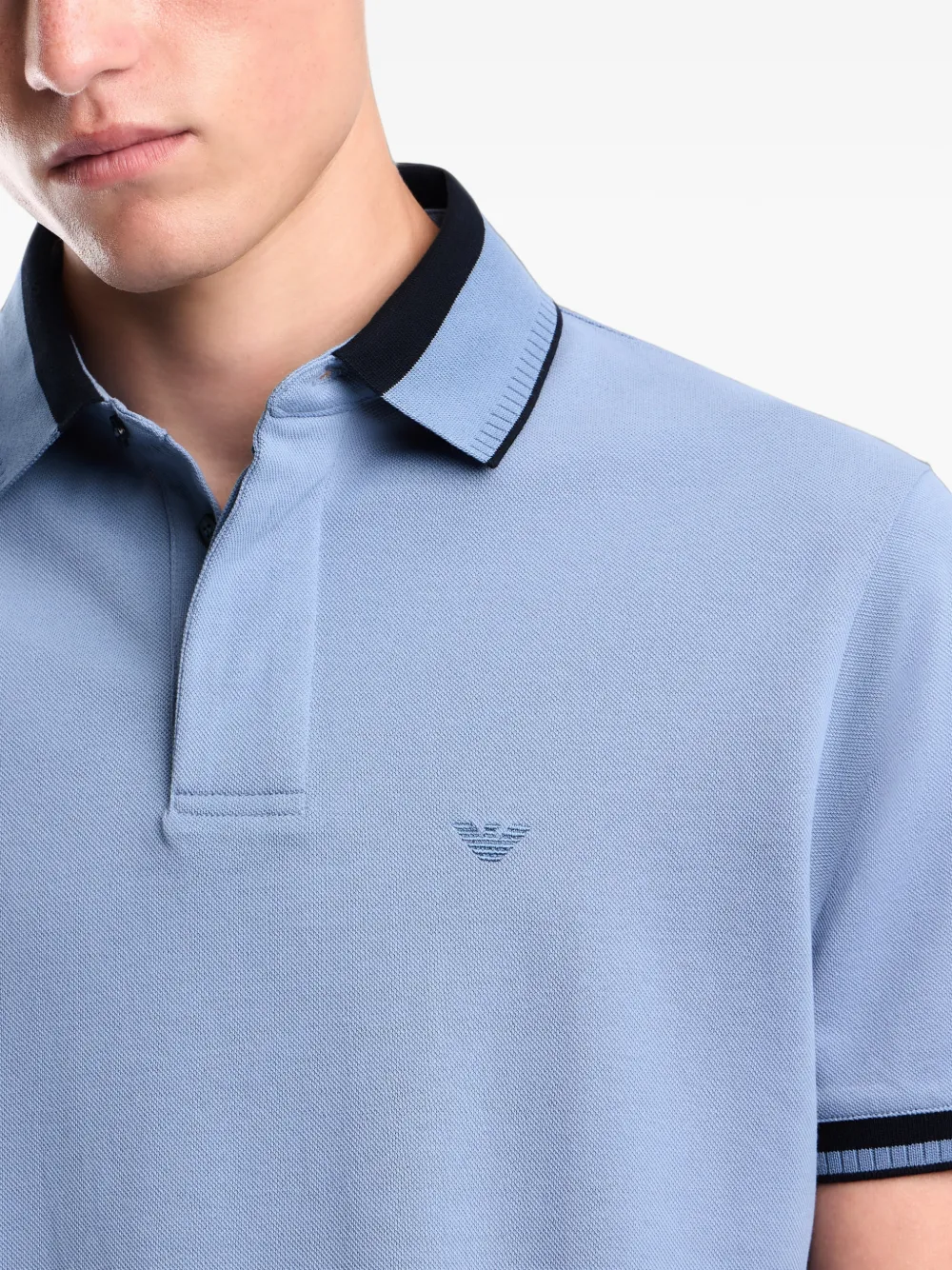 Emporio Armani Poloshirt met geborduurd logo Blauw