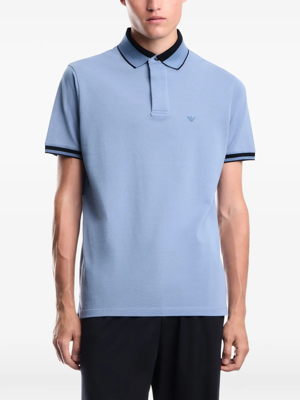 Emporio Armani Poloshirt met geborduurd logo Blauw