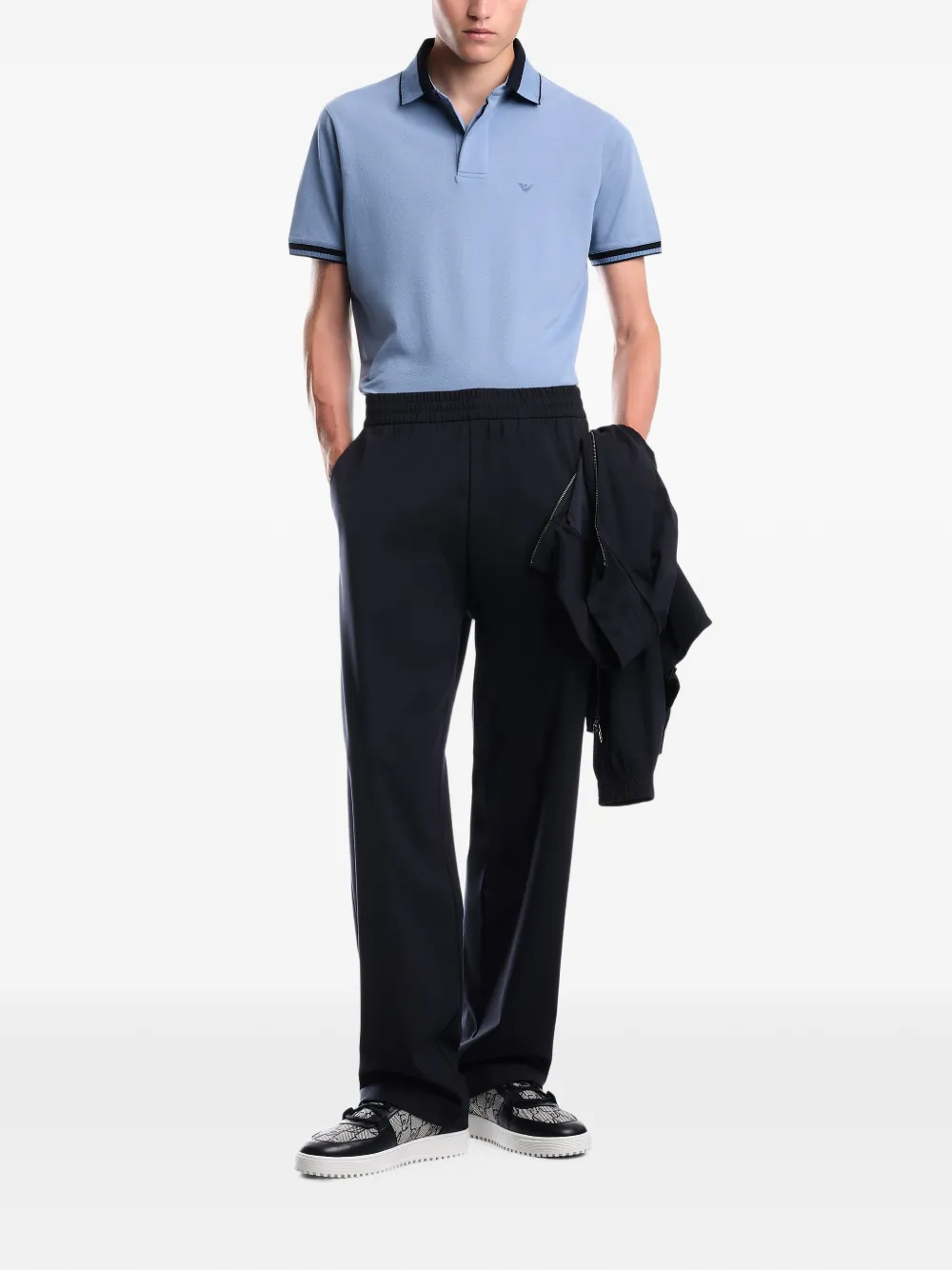 Emporio Armani Poloshirt met geborduurd logo Blauw