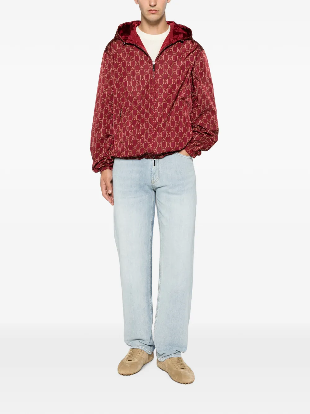 Emporio Armani Omkeerbaar jack met monogramprint Rood