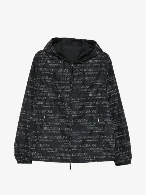 Emporio Armani chamarra reversible con motivo del logo
