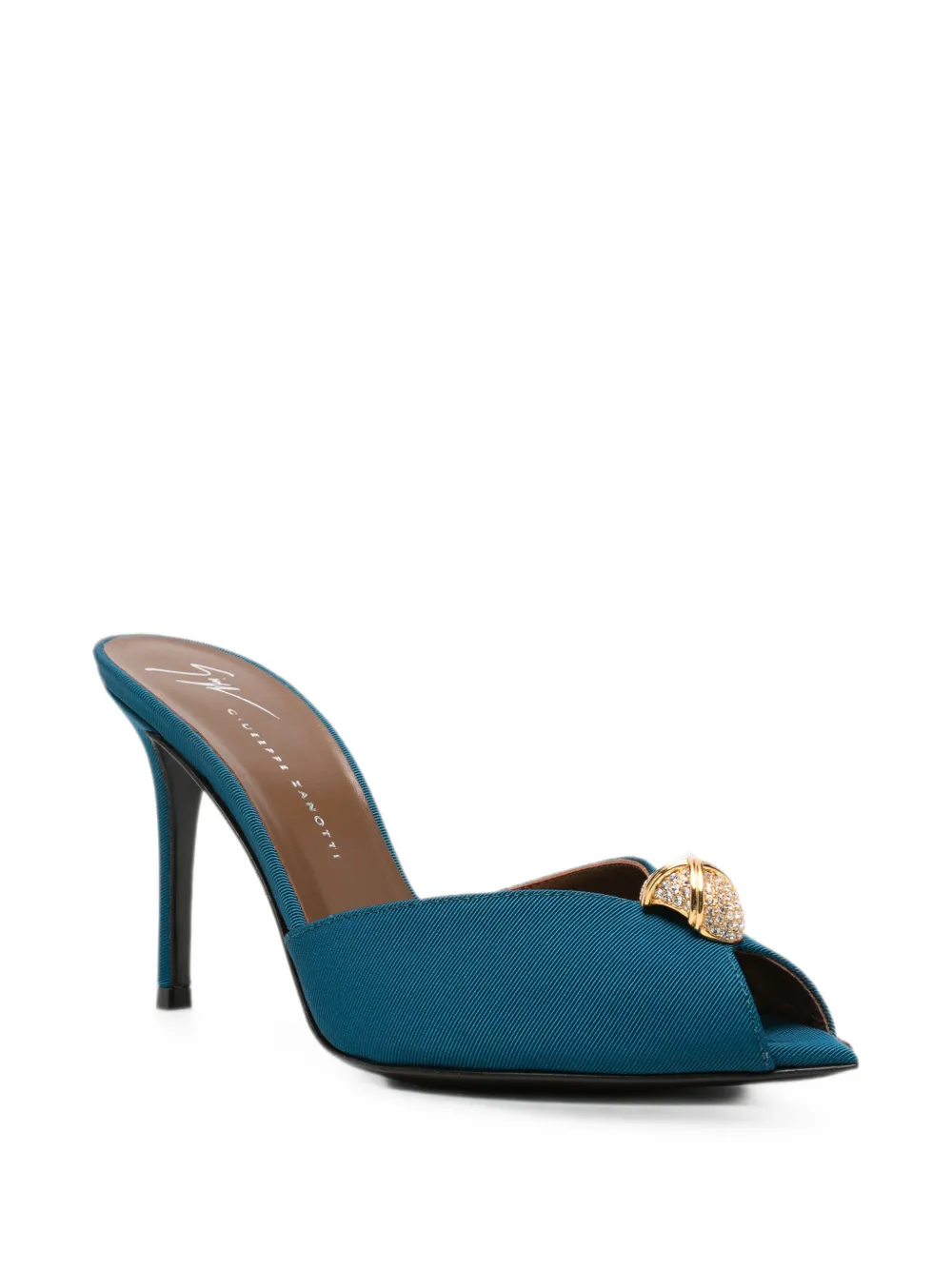 Giuseppe Zanotti crystal-embellished peep-toe sandals Blauw