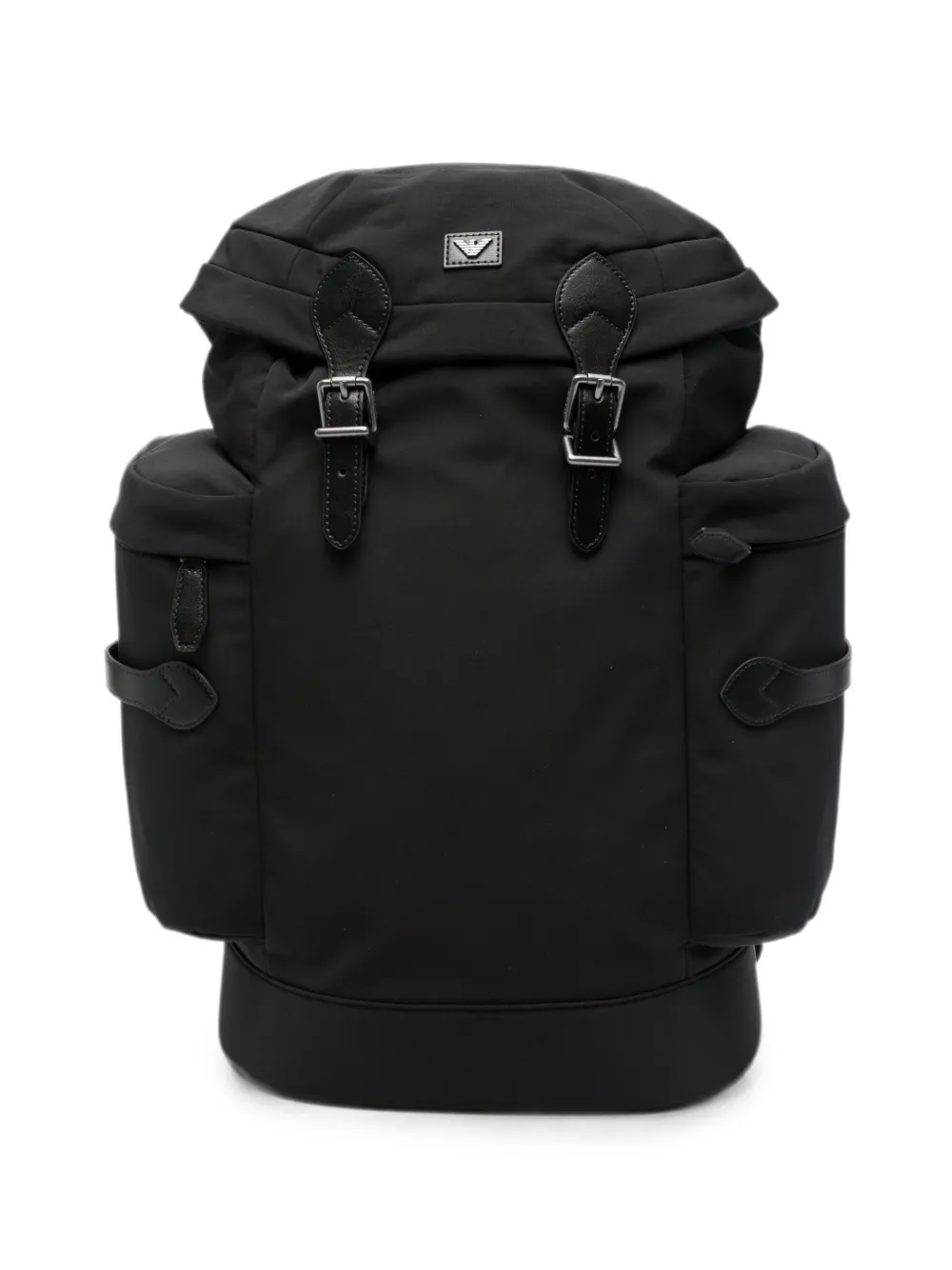 Emporio Armani buckle-fastening logo-plaque backpack - Schwarz