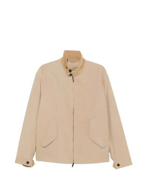 Emporio Armani corduroy-collar zip-up bomber jacket