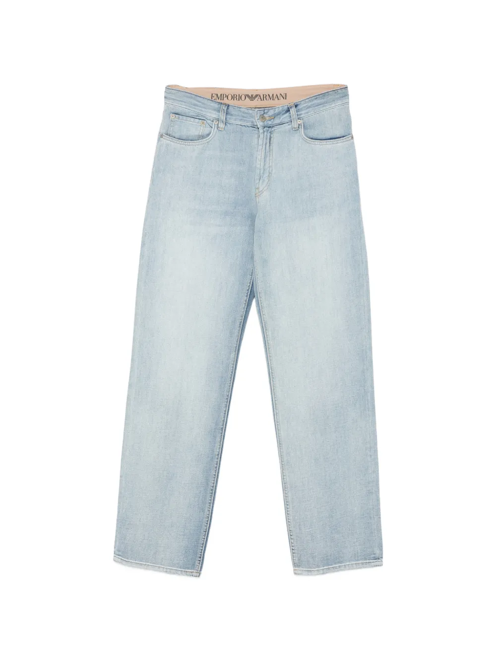 Emporio Armani Jeans dritti con applicazione logo - Blu