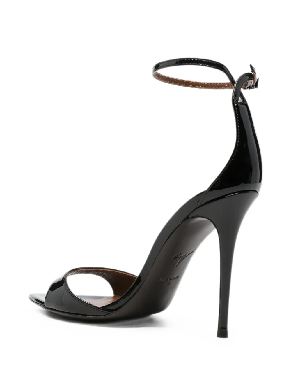 Giuseppe Zanotti patent-leather pointed sandals Zwart