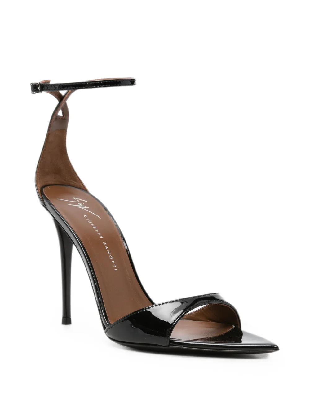 Giuseppe Zanotti patent-leather pointed sandals Zwart