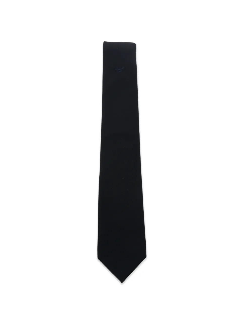 Emporio Armani logo-embroidered pointed tie - Blu