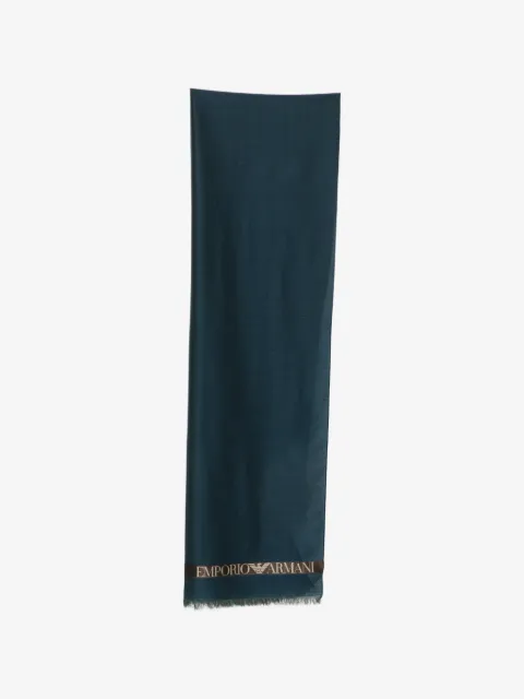 Emporio Armani Ausgefranster Schal mit Logo-Print