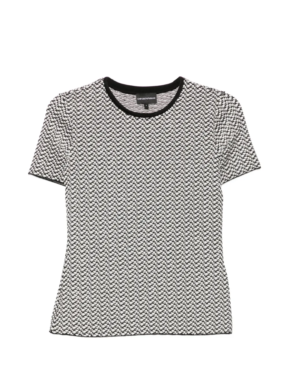 Emporio Armani geometric-pattern short-sleeve top - Schwarz