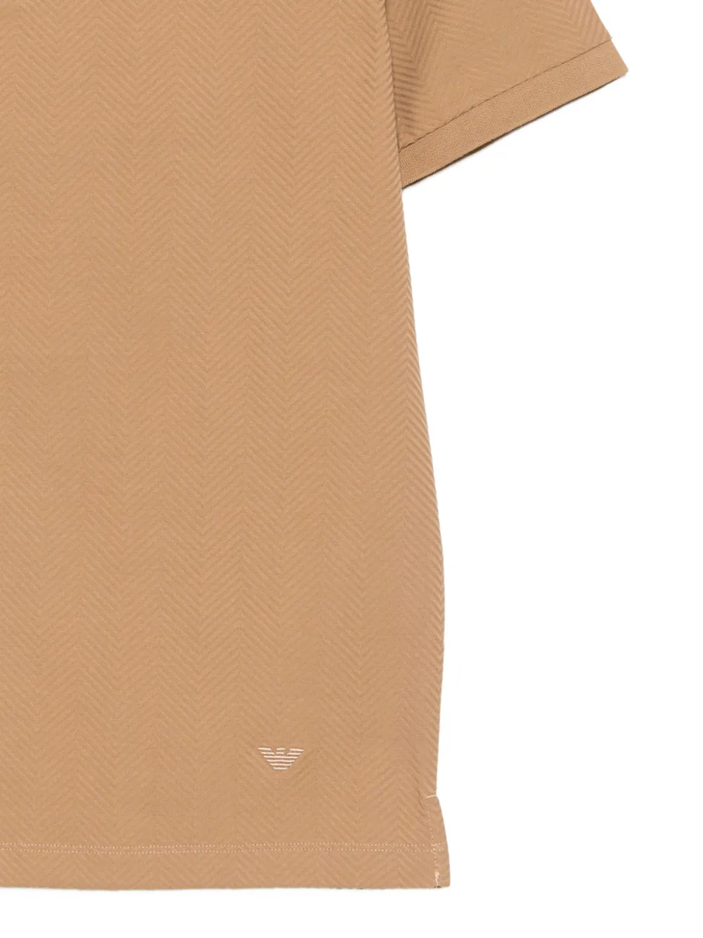 Emporio Armani Poloshirt met korte mouwen en chevron-patroon Beige