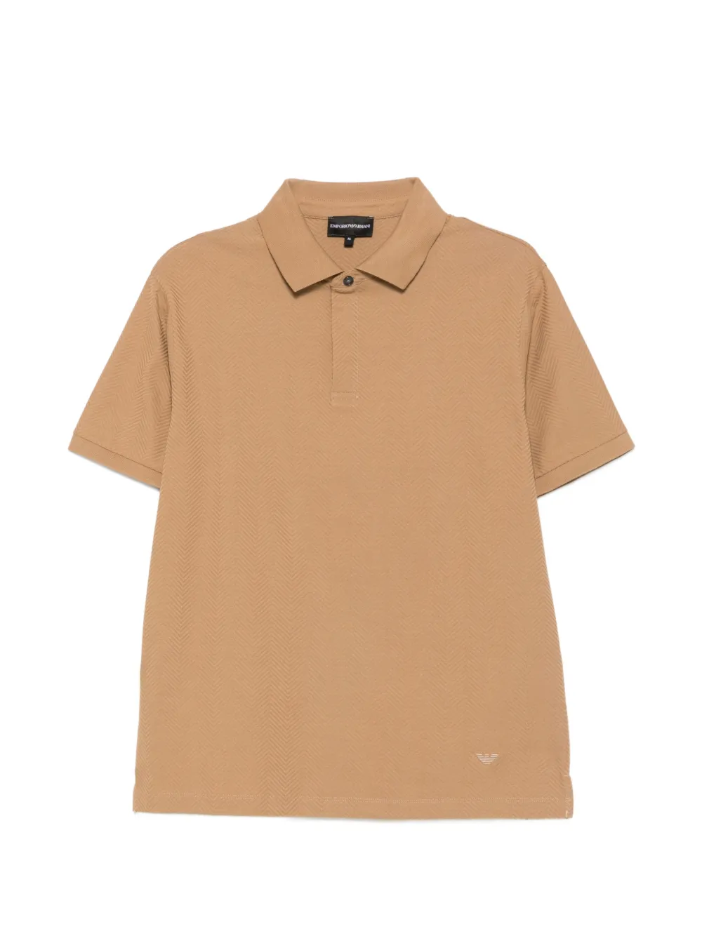 Emporio Armani chevron-knit short-sleeve polo shirt - Nude