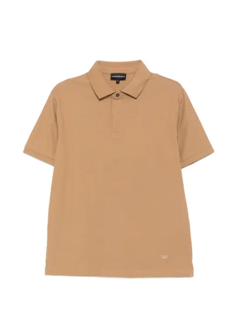 Emporio Armani chevron-knit short-sleeve polo shirt