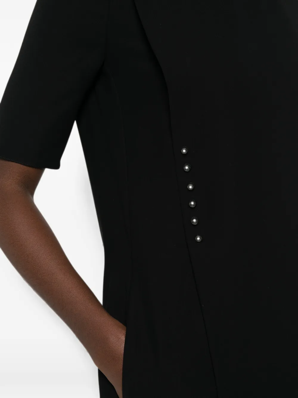 Emporio Armani Stud-embellished Mini Dress in Black, view 5