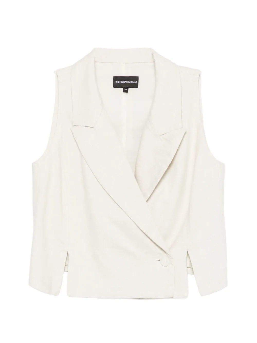 Emporio Armani sleeveless double-breasted jacket - Neutrals