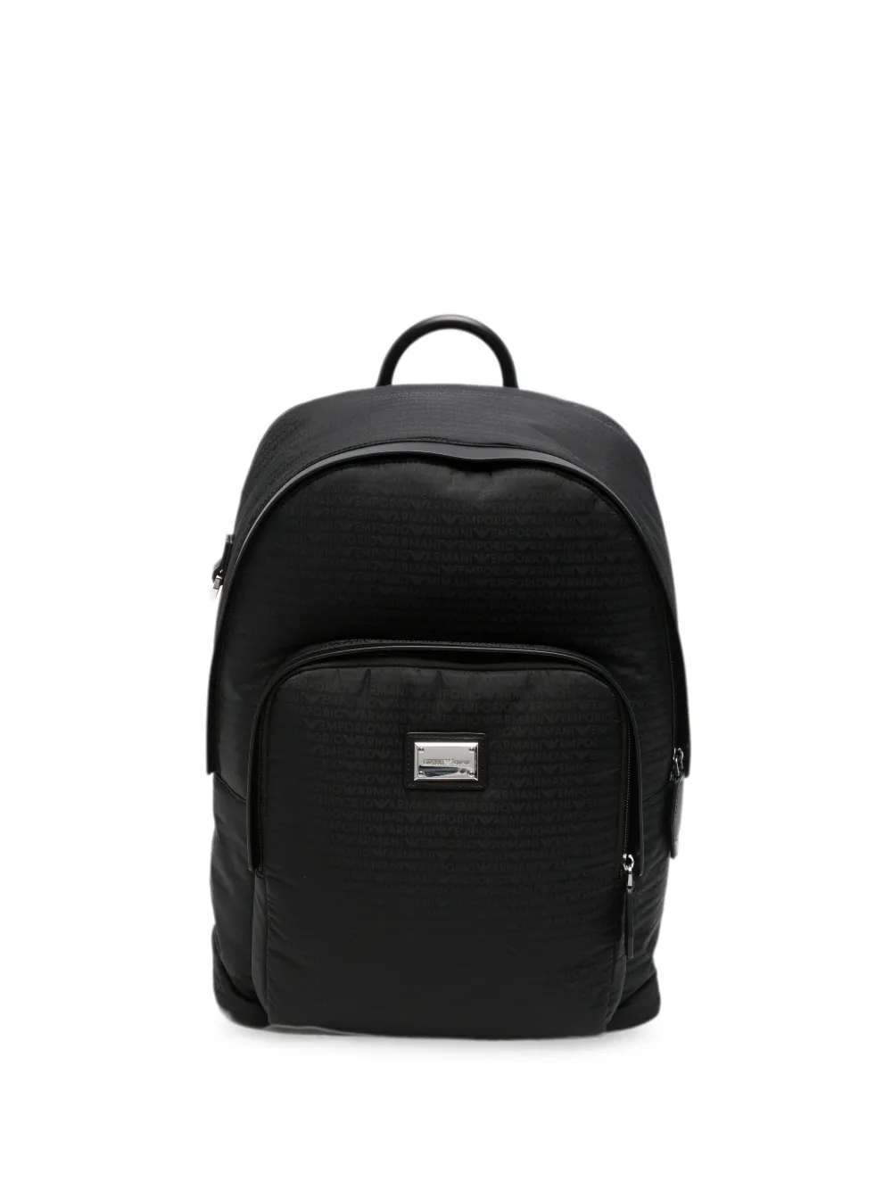 Emporio Armani Zaino con placca logo - Nero
