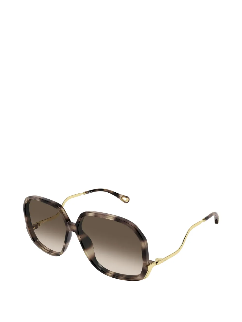 Chloé Eyewear Zonnebril met vierkant montuur Bruin