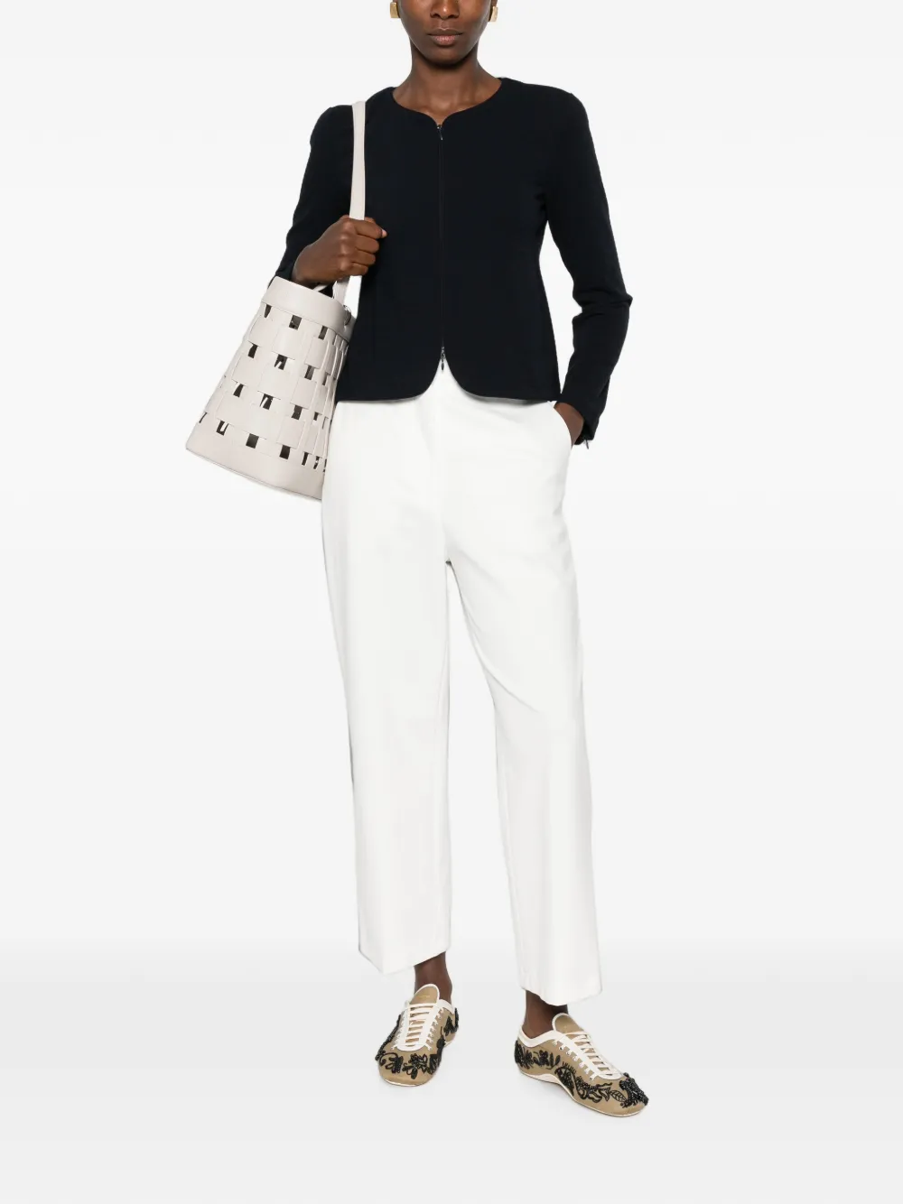 Emporio Armani Jack met rits Blauw