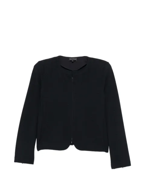 Emporio Armani textured-finish zip-fastening jacket